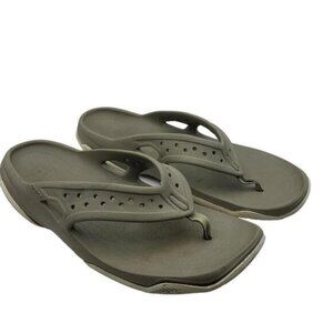 Crocs Mens Swiftwater Khaki Sandals Flip Flop Slip On Shoes Dual Comfort Size 13